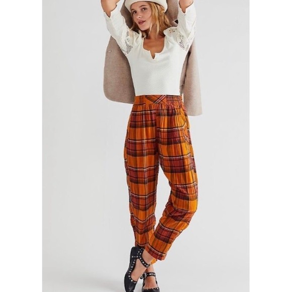 Free people preppy plaid pants - Picture 1 of 6